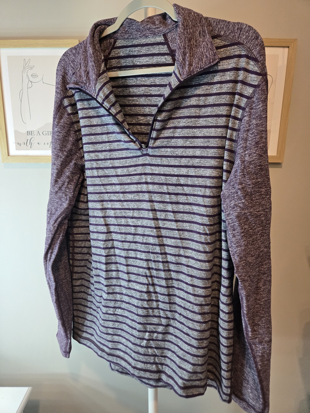 lululemon athletica Purple Striped Quarter-Zip Pullover